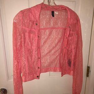 Divided pink lace jacket